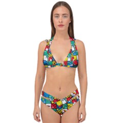 Snakes And Ladders Double Strap Halter Bikini Set by Ket1n9