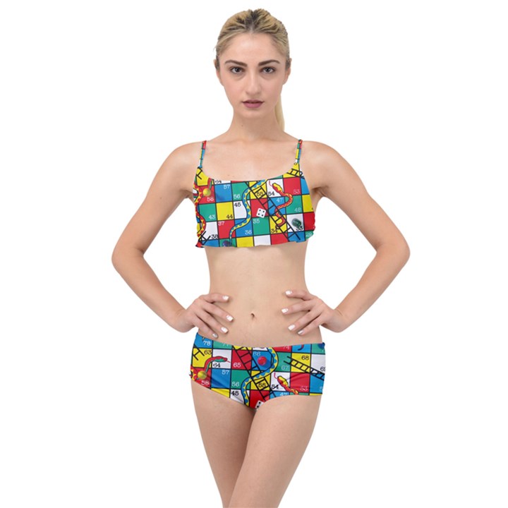 Snakes And Ladders Layered Top Bikini Set