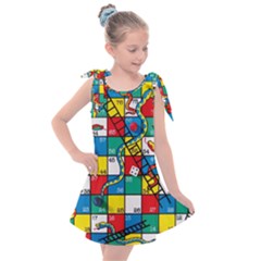 Snakes And Ladders Kids  Tie Up Tunic Dress by Ket1n9