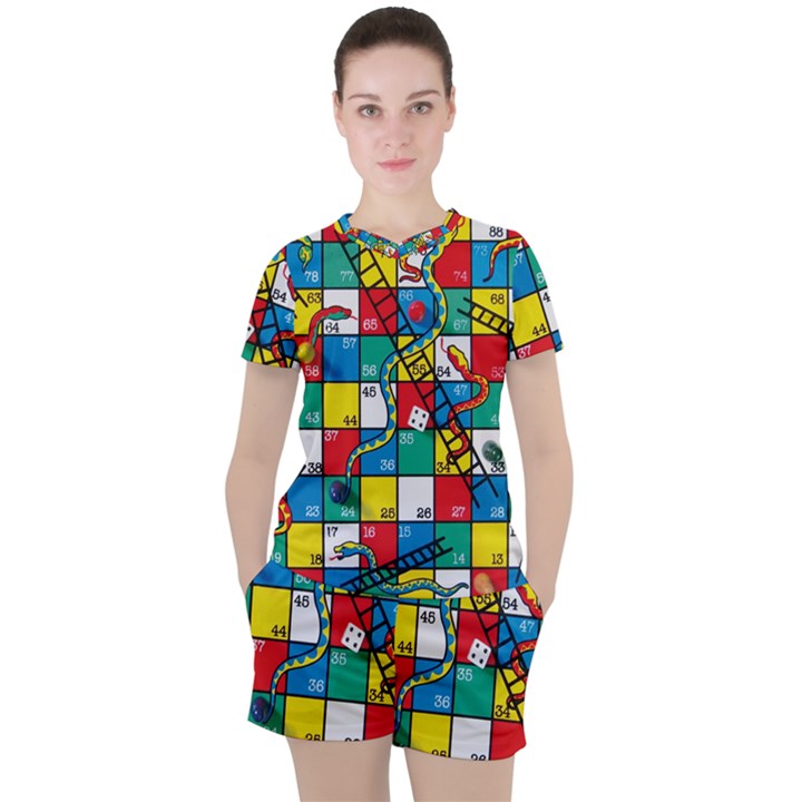 Snakes And Ladders Women s T-Shirt and Shorts Set