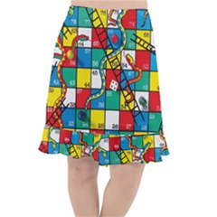 Snakes And Ladders Fishtail Chiffon Skirt by Ket1n9