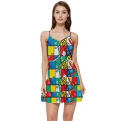 Snakes And Ladders Short Frill Dress by Ket1n9