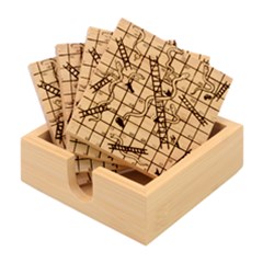 Snakes And Ladders Bamboo Coaster Set by Ket1n9