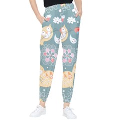 Cute Cat Background Pattern Women s Tapered Pants by Ket1n9