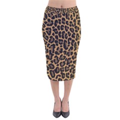 Tiger Skin Art Pattern Velvet Midi Pencil Skirt by Ket1n9