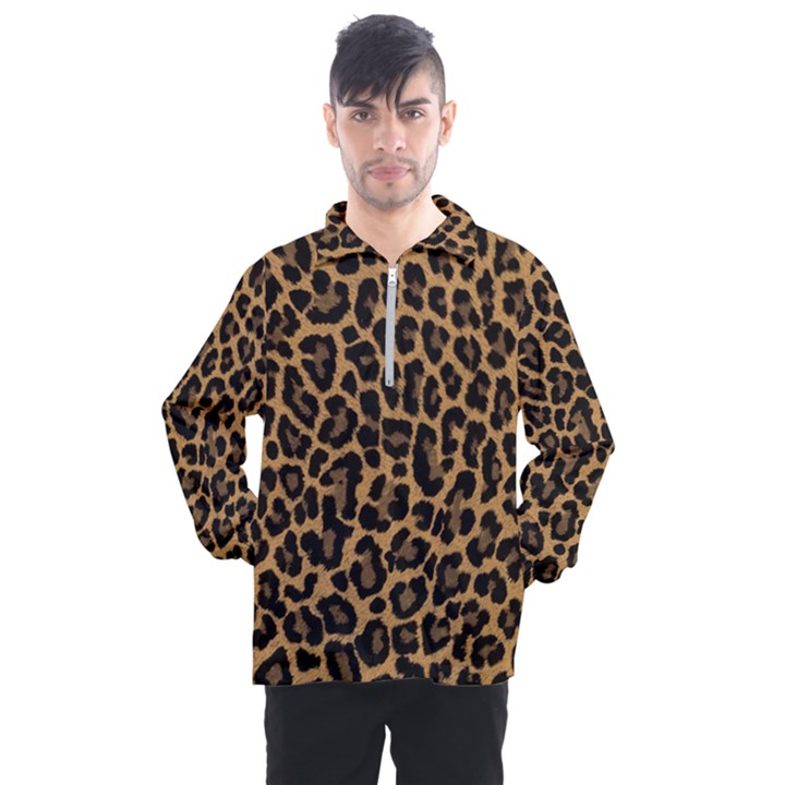 Tiger Skin Art Pattern Men s Half Zip Pullover