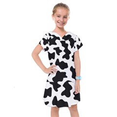 Animal-print-black-and-white-black Kids  Drop Waist Dress by Ket1n9