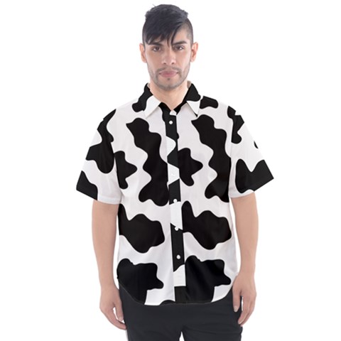 Animal-print-black-and-white-black Men s Short Sleeve Shirt by Ket1n9