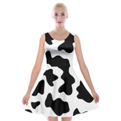 Animal-print-black-and-white-black Velvet Skater Dress by Ket1n9