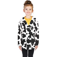 Animal-print-black-and-white-black Kids  Double Breasted Button Coat