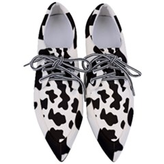 Animal-print-black-and-white-black Pointed Oxford Shoes by Ket1n9