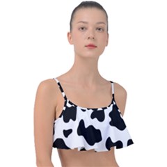 Animal-print-black-and-white-black Frill Bikini Top by Ket1n9