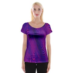 Abstract-fantastic-fractal-gradient Cap Sleeve Top by Ket1n9