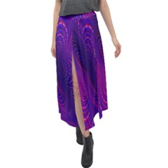 Abstract-fantastic-fractal-gradient Velour Split Maxi Skirt by Ket1n9