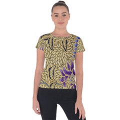 Traditional Art Batik Pattern Short Sleeve Sports Top  by Ket1n9