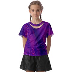 Abstract-fantastic-fractal-gradient Kids  Front Cut T-shirt by Ket1n9