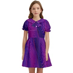 Abstract-fantastic-fractal-gradient Kids  Bow Tie Puff Sleeve Dress by Ket1n9