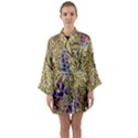 Traditional Art Batik Pattern Long Sleeve Satin Kimono View1