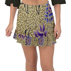 Traditional Art Batik Pattern Fishtail Mini Chiffon Skirt by Ket1n9