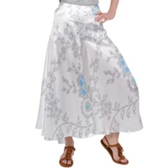 Traditional Art Batik Flower Pattern Women s Satin Palazzo Pants by Ket1n9