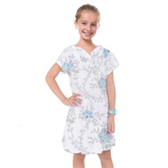 Traditional Art Batik Flower Pattern Kids  Drop Waist Dress by Ket1n9