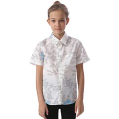 Traditional Art Batik Flower Pattern Kids  Short Sleeve Shirt by Ket1n9