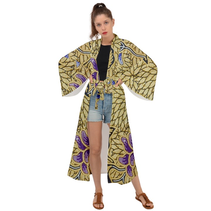 Traditional Art Batik Pattern Maxi Kimono