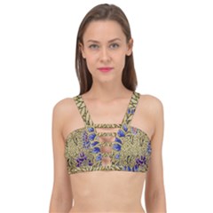 Traditional Art Batik Pattern Cage Up Bikini Top by Ket1n9