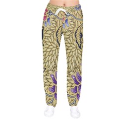 Traditional Art Batik Pattern Women Velvet Drawstring Pants by Ket1n9