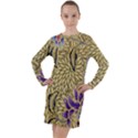 Traditional Art Batik Pattern Long Sleeve Hoodie Dress View1