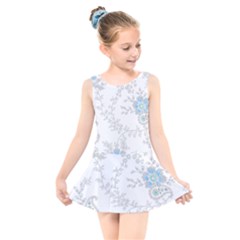 Traditional Art Batik Flower Pattern Kids  Skater Dress Swimsuit by Ket1n9