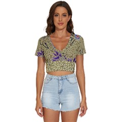 Traditional Art Batik Pattern V-neck Crop Top by Ket1n9