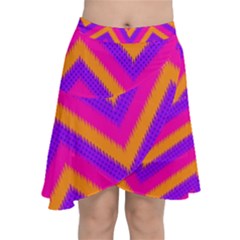 Chevron Chiffon Wrap Front Skirt by Ket1n9