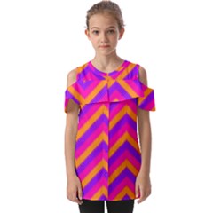 Chevron Fold Over Open Sleeve Top by Ket1n9