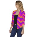 Chevron Women s Draped Front 3/4 Sleeve Shawl Collar Jacket View2