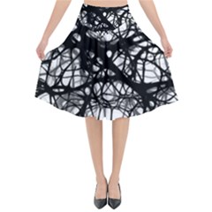 Neurons-brain-cells-brain-structure Flared Midi Skirt by Ket1n9