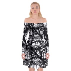 Neurons-brain-cells-brain-structure Off Shoulder Skater Dress by Ket1n9