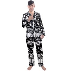 Neurons-brain-cells-brain-structure Men s Long Sleeve Satin Pajamas Set