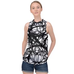 Neurons-brain-cells-brain-structure High Neck Satin Top by Ket1n9