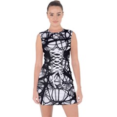 Neurons-brain-cells-brain-structure Lace Up Front Bodycon Dress by Ket1n9