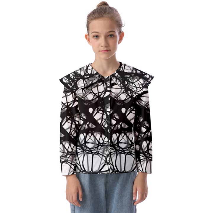 Neurons-brain-cells-brain-structure Kids  Peter Pan Collar Blouse