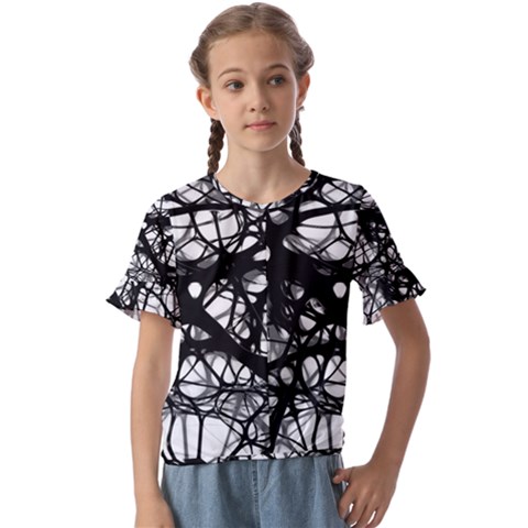 Neurons-brain-cells-brain-structure Kids  Cuff Sleeve Scrunch Bottom T-shirt by Ket1n9