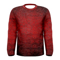 Red-grunge-texture-black-gradient Men s Long Sleeve T-shirt by Ket1n9