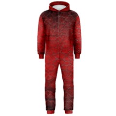 Red-grunge-texture-black-gradient Hooded Jumpsuit (men) by Ket1n9