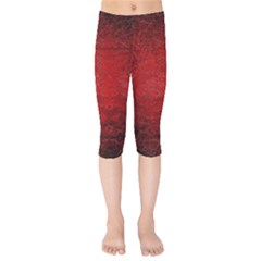 Red-grunge-texture-black-gradient Kids  Capri Leggings  by Ket1n9