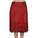 Red-grunge-texture-black-gradient Velvet Flared Midi Skirt View1