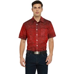 Red-grunge-texture-black-gradient Men s Short Sleeve Pocket Shirt  by Ket1n9