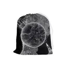 Space-universe-earth-rocket Drawstring Pouch (large) by Ket1n9