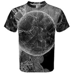 Space-universe-earth-rocket Men s Cotton T-shirt by Ket1n9