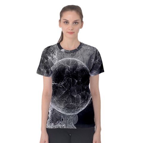 Space-universe-earth-rocket Women s Sport Mesh T-shirt by Ket1n9